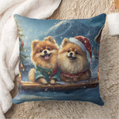 ポメラニア犬ホリデーデザインバイリッチアメンギル クッション (ブランケット)