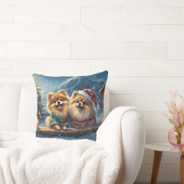 ポメラニア犬ホリデーデザインバイリッチアメンギル クッション