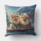 ポメラニア犬ホリデーデザインバイリッチアメンギル クッション (裏面)