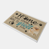 ポメラニア犬ホームは走人が挨拶する場所 ドアマット (アングル)