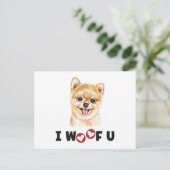 ポメラニア犬ポムドッグI Woof You インビテーションポストカード (スタンド正面)