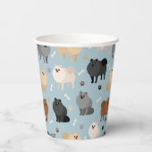 ポメラニア犬ポープリントとドッグボーン 紙コップ (裏面)