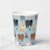 ポメラニア犬ポープリントとドッグボーン 紙コップ (右)