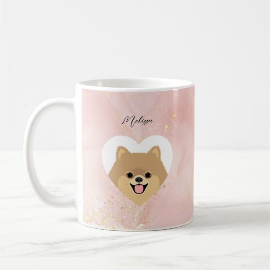 ポメラニア犬マグス コーヒーマグカップ (左)