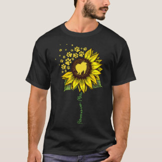 ポメラニア犬ママひまわりポメラニア犬ドッグママ Tシャツ