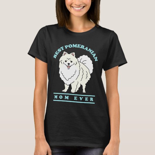 ポメラニア犬ママ犬のオーナーポメラニア犬 Tシャツ (正面)