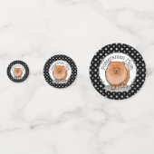 ポメラニア犬ママpomママ（オレンジ赤）かわいい犬ママ コンフェッティ (正面)