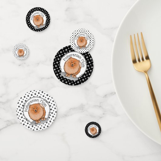 ポメラニア犬ママpomママ（オレンジ赤）かわいい犬ママ コンフェッティ (グループ)