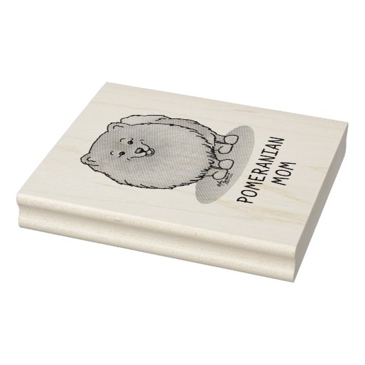 ポメラニア犬ママpomママ(オレンジ赤)かわいい犬ママ ラバースタンプ (スタンプ)