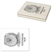 ポメラニア犬ママpomママ(オレンジ赤)かわいい犬ママ ラバースタンプ (押印)