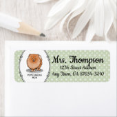 ポメラニア犬ママpomママ(オレンジ赤)かわいい犬ママ ラベル (インサイチュ)