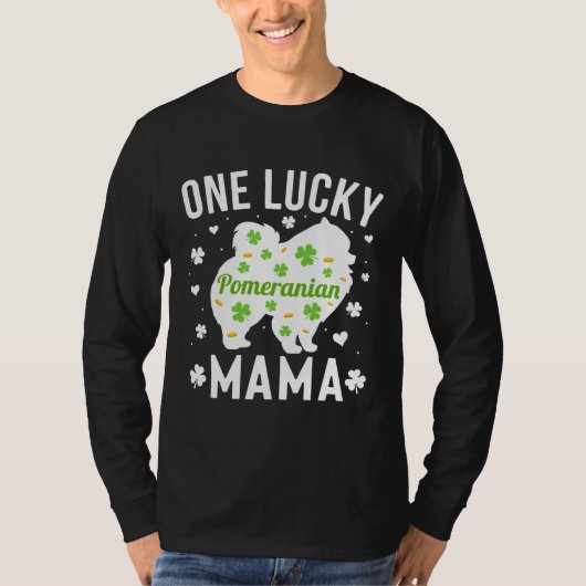 ポメラニア犬ママSt patricks day Tシャツ (正面)