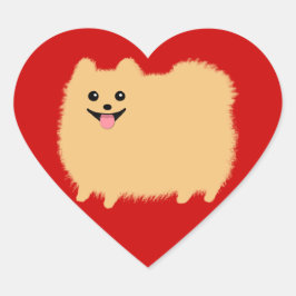 ポメラニア犬マンガすごいー犬 – 赤の可愛いポンミー ハートシール