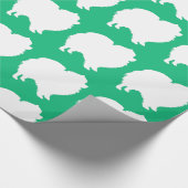 ポメラニア犬ラッピング紙デザインシルエットグリーン ラッピングペーパー (角)