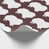 ポメラニア犬ラッピング紙ホワイトシルエット茶 ラッピングペーパー (角)