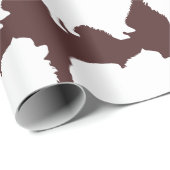 ポメラニア犬ラッピング紙ホワイトシルエット茶 ラッピングペーパー (ロールコーナー)