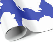 ポメラニア犬ラッピング紙ホワイトシルエット ラッピングペーパー (ロールコーナー)