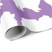 ポメラニア犬ラッピング紙ホワイトシルエット ラッピングペーパー (ロールコーナー)