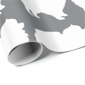 ポメラニア犬ラッピング紙ホワイトシルエット ラッピングペーパー (ロールコーナー)