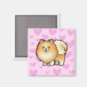 ポメラニア犬ラブ マグネット (正面/裏面)