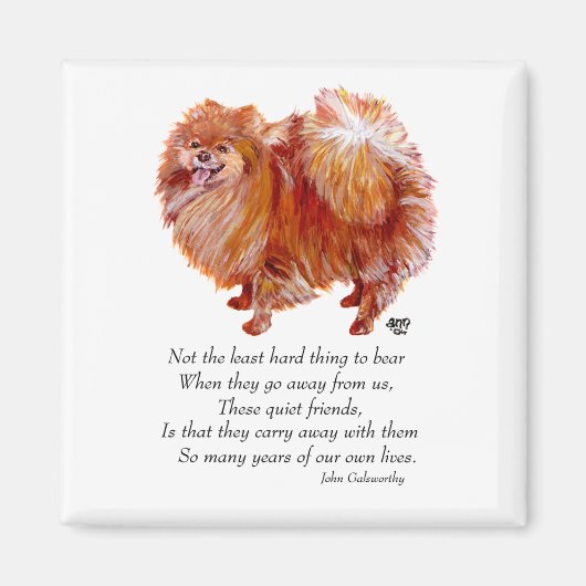 ポメラニア犬レインボーブリッジ マグネット (正面)