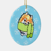 ポメラニア犬レット・イット・スノー セラミックオーナメント (右)