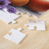 ポメラニア犬子犬の水の色ワイルドフラワーピクニック ジグソーパズル (側面)