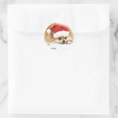 ポメラニア犬子犬ギフトラベル ラウンドシール (バッグ)