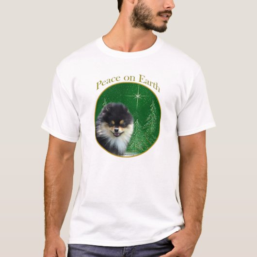 ポメラニア犬平和 Tシャツ (正面)