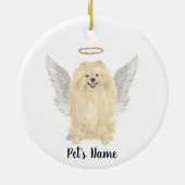 ポメラニア犬悔やみや弔慰メモリアルピラーキャンドル セラミックオーナメント (裏面)