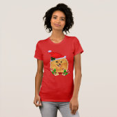 ポメラニア犬愛好家のクリスマス Tシャツ (正面フル)