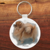 ポメラニア犬愛好家の贈り物 キーホルダー (正面)