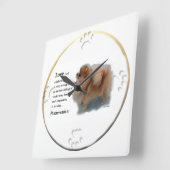 ポメラニア犬愛好家の贈り物 スクエア壁時計 (傾斜)