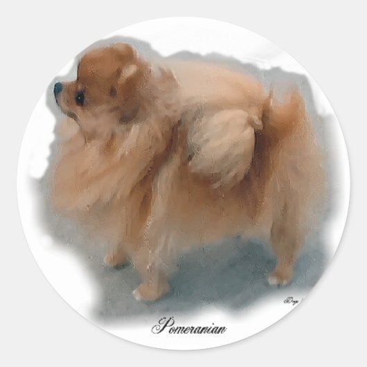 ポメラニア犬愛好家の贈り物 ラウンドシール (正面)