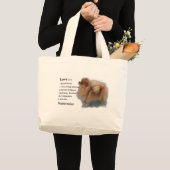 ポメラニア犬愛好家の贈り物 ラージトートバッグ (正面(商品))