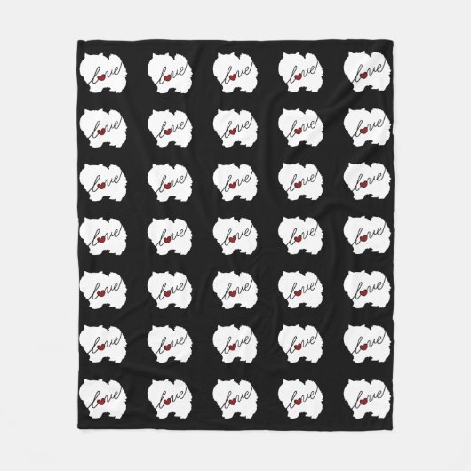 ポメラニア犬愛 フリースブランケット (正面)