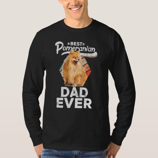 ポメラニア犬最高の男性へポメラニア犬パパエバー Tシャツ (正面)