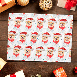 ポメラニア犬犬がクリスマススターを育てる フリースブランケット