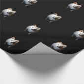 ポメラニア犬犬が暗い ラッピングペーパー (角)