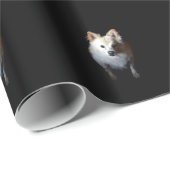 ポメラニア犬犬が暗い ラッピングペーパー (ロールコーナー)