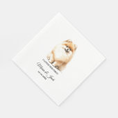 ポメラニア犬犬が最初に彼女を愛し結婚た スタンダードランチョンナプキン (角)