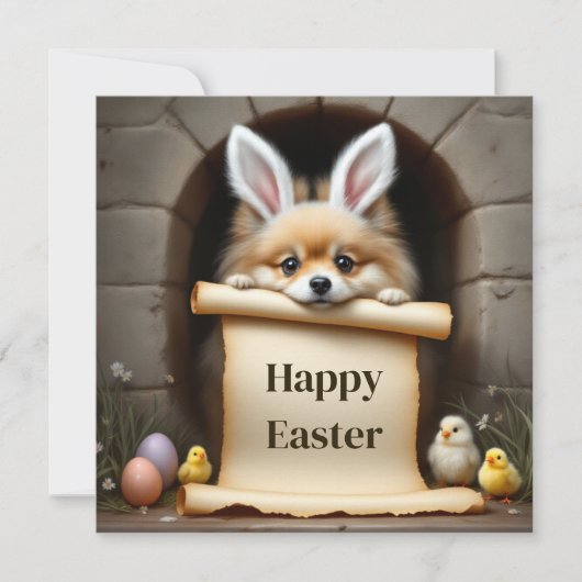 ポメラニア犬犬とメッセージ シーズンカード (正面)