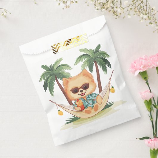 ポメラニア犬犬のハンモックハワイアンのシャツ フェイバーバッグ (封をした状態)