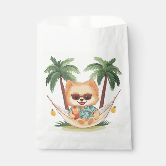ポメラニア犬犬のハンモックハワイアンのシャツ フェイバーバッグ (正面)