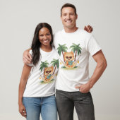 ポメラニア犬犬のハンモックハワイアンのシャツ Tシャツ (ユニセックス)