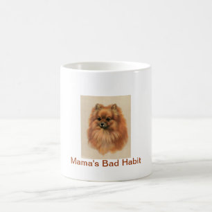 ポメラニア犬犬のママの悪い習慣のコーヒーカップ コーヒーマグカップ
