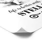 ポメラニア犬犬の名前でカスタムは人生が良い ポスター (角)