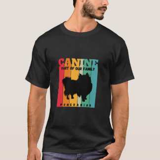 ポメラニア犬犬の犬家族の一部ロングスレー Tシャツ