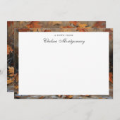 ポメラニア犬犬パーソナライズされた名秋 ノートカード (正面/裏面)