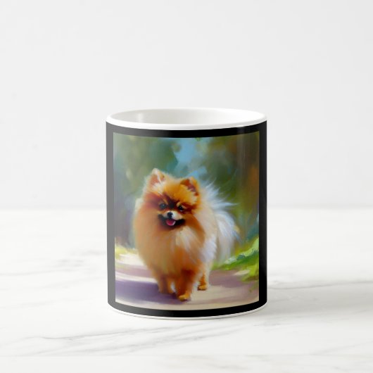 ポメラニア犬犬 コーヒーマグカップ (中央)